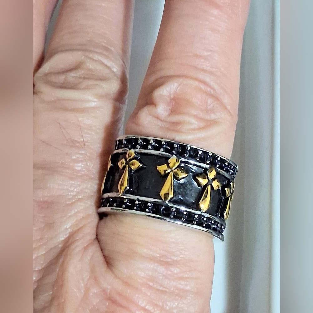 GOTHIC CROSS RING STAINLESS STEEL SIZE 9 - Picture 2 of 5